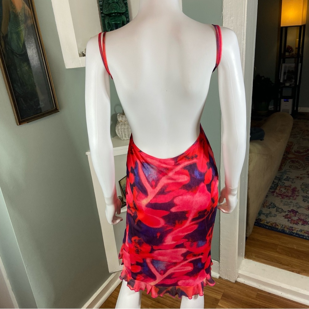 NWT New Fashion Nova She’s Electric Ruffle Pink Purple Asymmetrical Mini Dress M - Picture 2 of 13